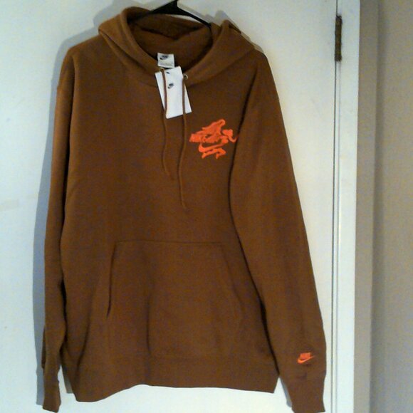 NEW NIKE RUNNING "Greek Godness Hoodie" MEN'S LIGHT BRITISH TAN P/O L FZ0903-281 - Picture 3 of 11